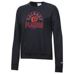 Calgary Flames Champion Women's Powerblend Pullover Sweatshirt - Black | NHL Lifestyle