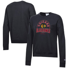 Chicago Blackhawks Champion Women's Powerblend Pullover Sweatshirt - Black | NHL online