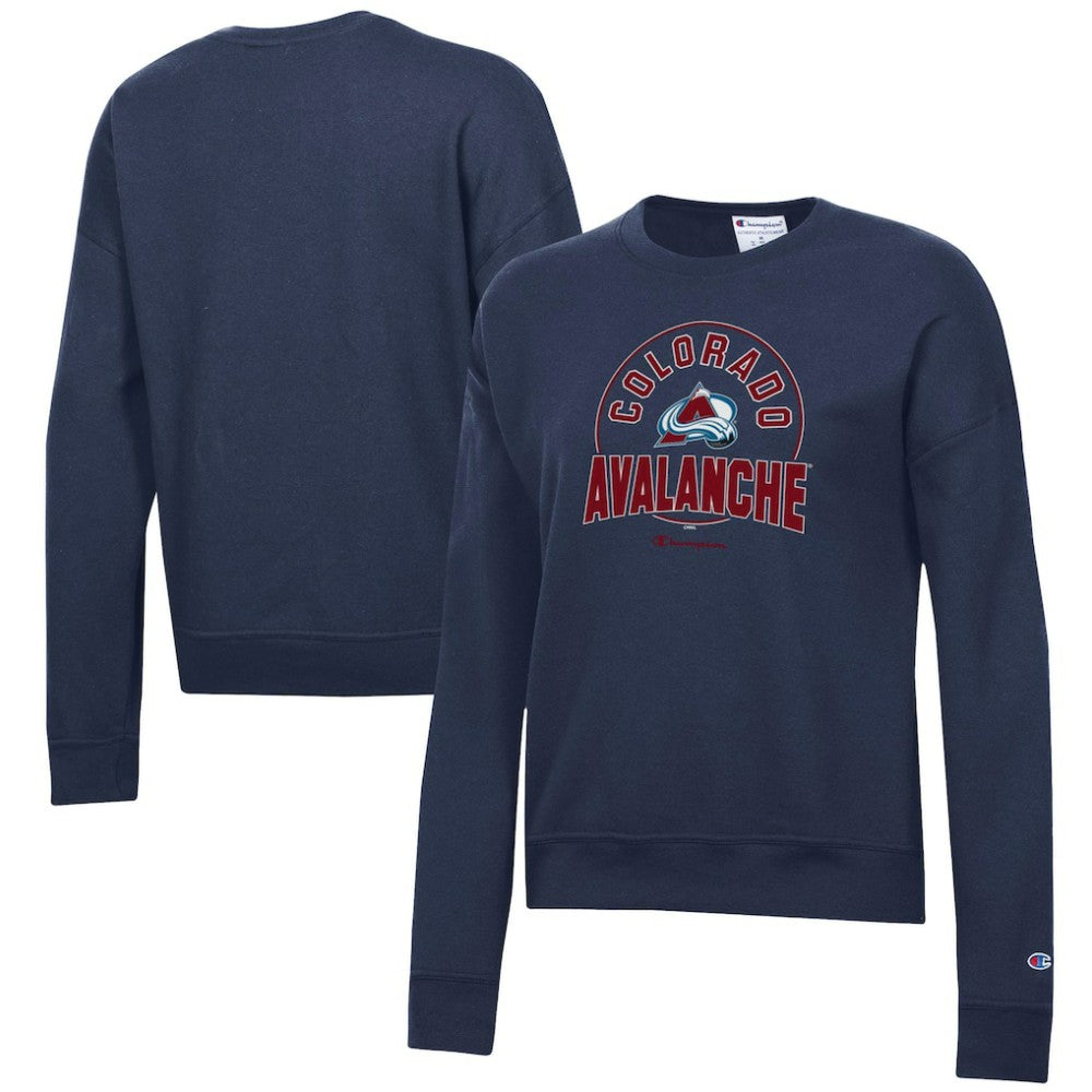 Colorado Avalanche Champion Women's Powerblend Pullover Sweatshirt - Navy | NHL Lifestyle