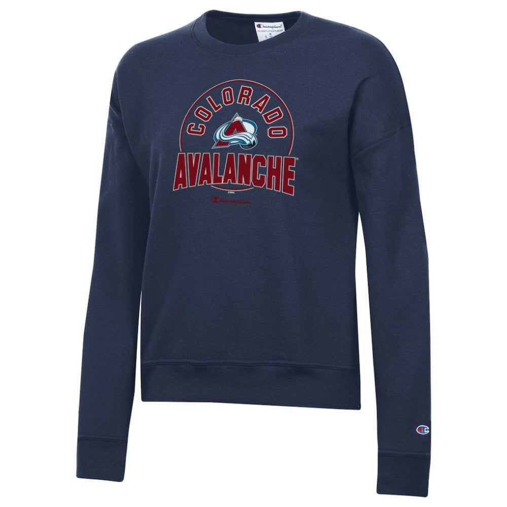 Colorado Avalanche Champion Women's Powerblend Pullover Sweatshirt - Navy | NHL Lifestyle