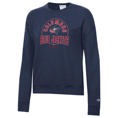 Columbus Blue Jackets Champion Women's Powerblend Pullover Sweatshirt - Navy | NHL Clearance