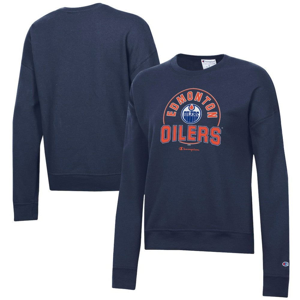 Edmonton Oilers Champion Women's Powerblend Pullover Sweatshirt - Navy | NHL discount
