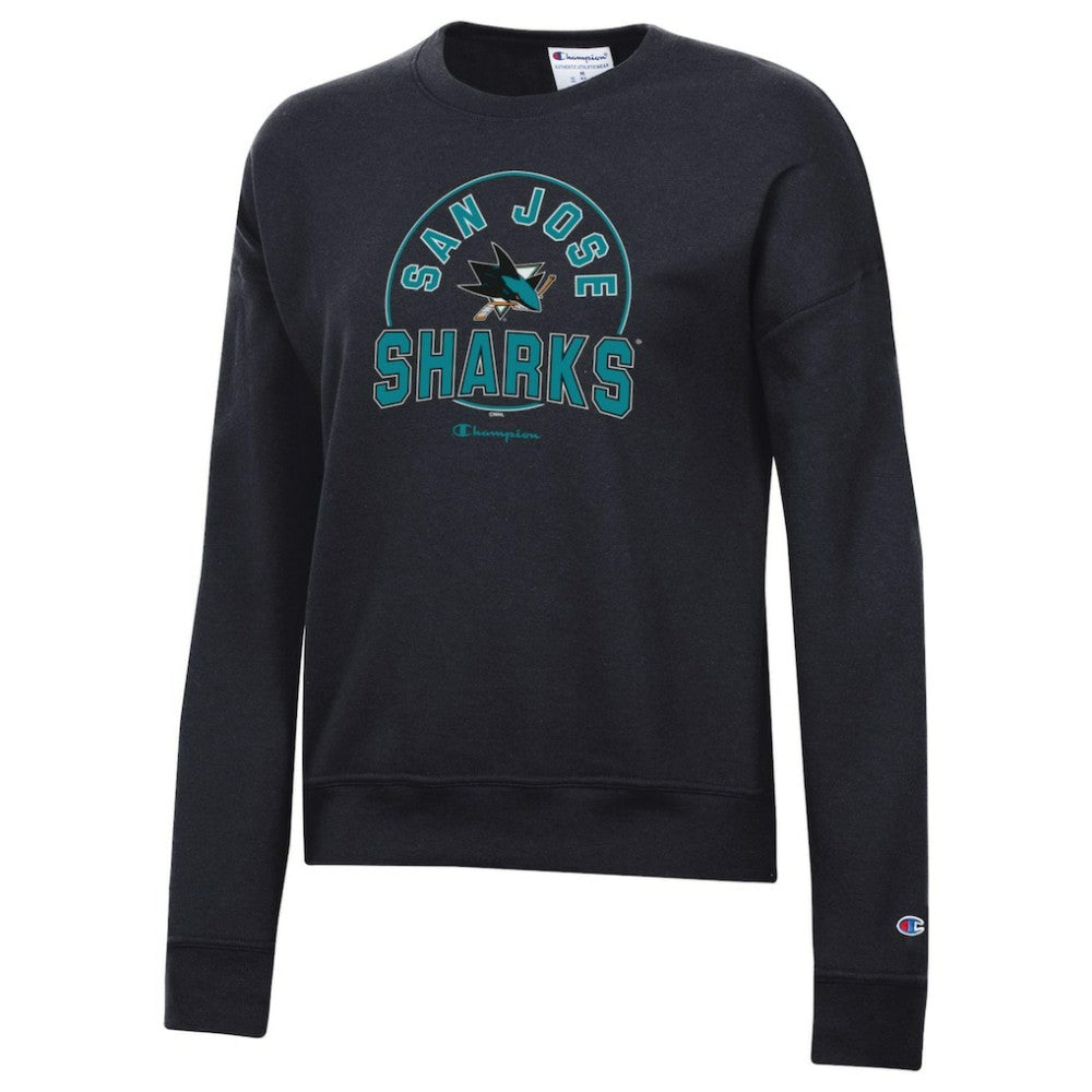 San Jose Sharks Champion Women's Powerblend Pullover Sweatshirt - Black | NHL sale