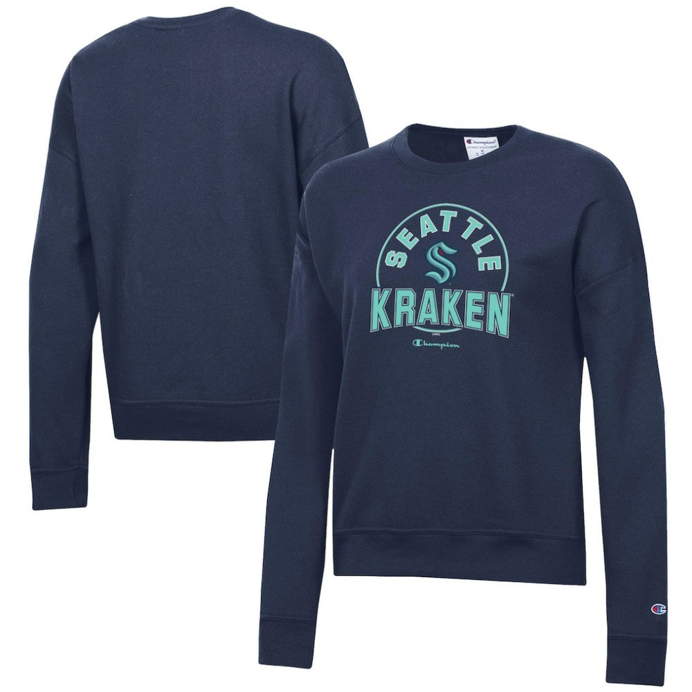 Seattle Kraken Champion Women's Powerblend Pullover Sweatshirt - Deep Sea Blue | NHL discount