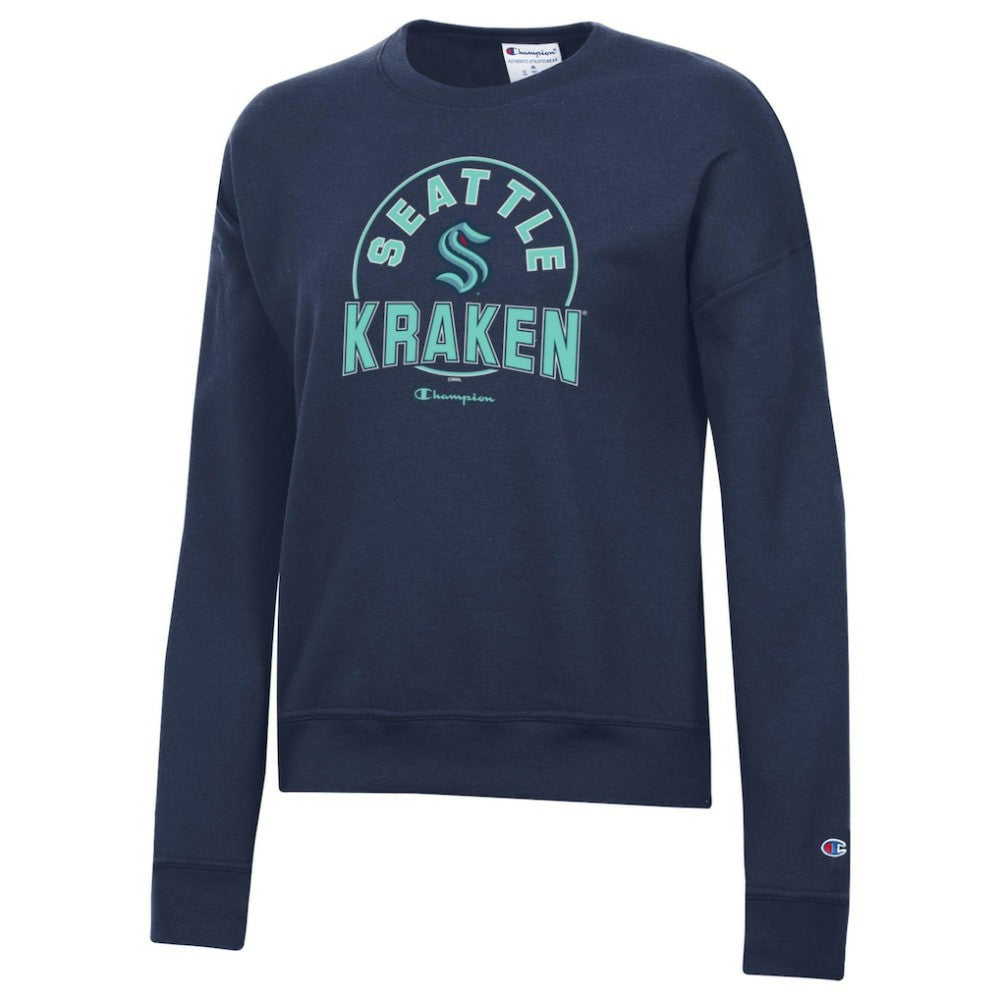 Seattle Kraken Champion Women's Powerblend Pullover Sweatshirt - Deep Sea Blue | NHL discount