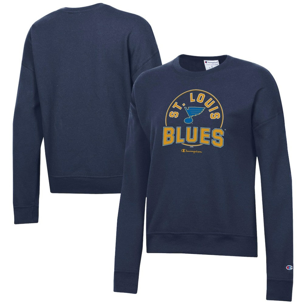 St. Louis Blues Champion Women's Powerblend Pullover Sweatshirt - Navy | NHL Lifestyle