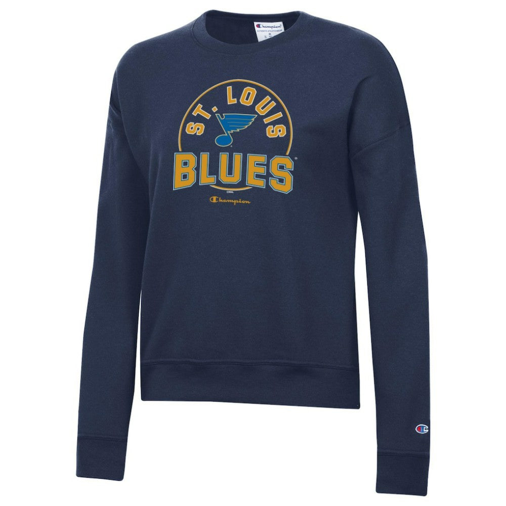 St. Louis Blues Champion Women's Powerblend Pullover Sweatshirt - Navy | NHL Lifestyle