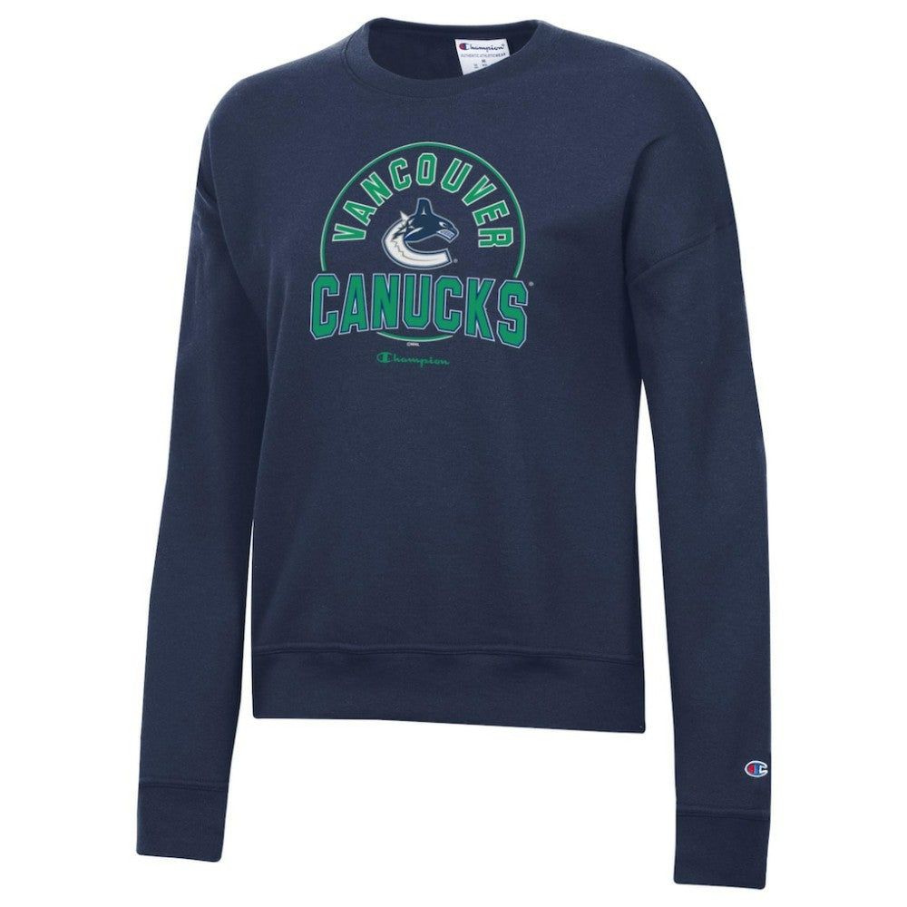 Vancouver Canucks Champion Women's Powerblend Pullover Sweatshirt - Navy | NHL online