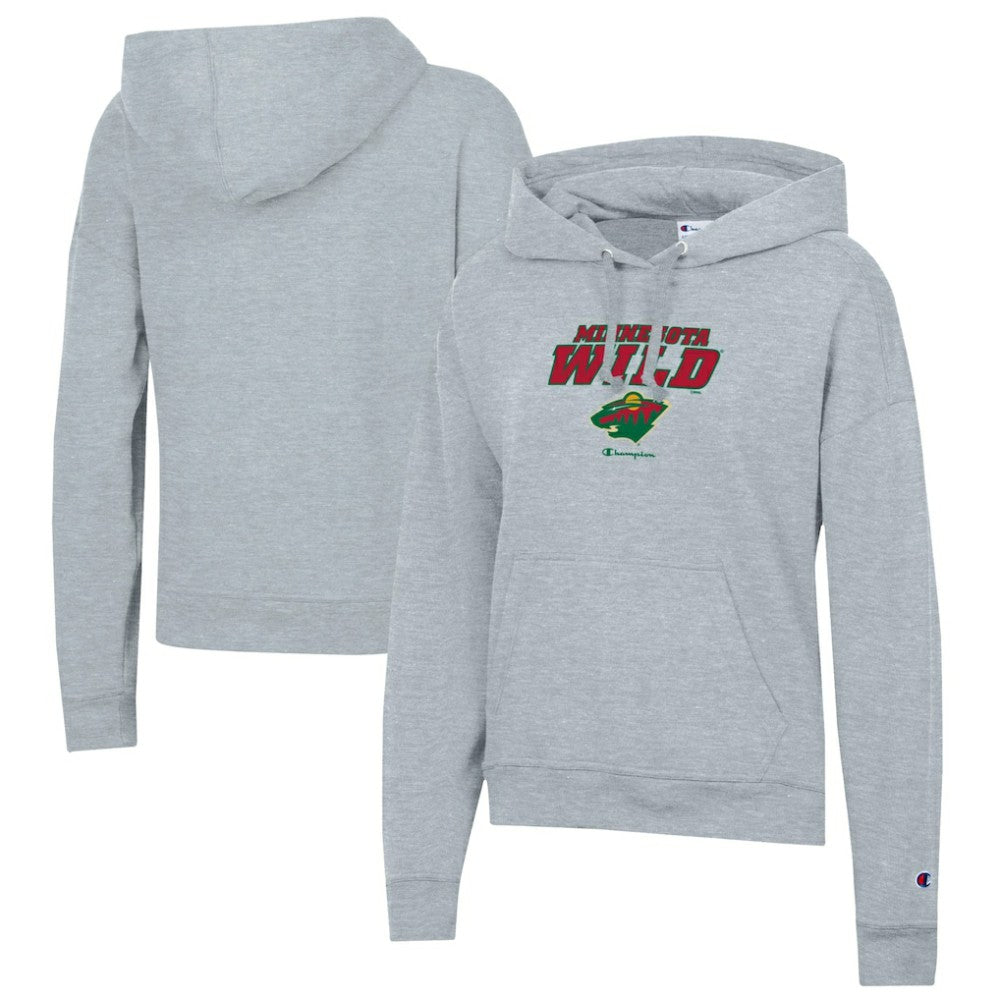 Minnesota Wild Champion Women's Powerblend Fleece Pullover Hoodie - Gray | NHL near me