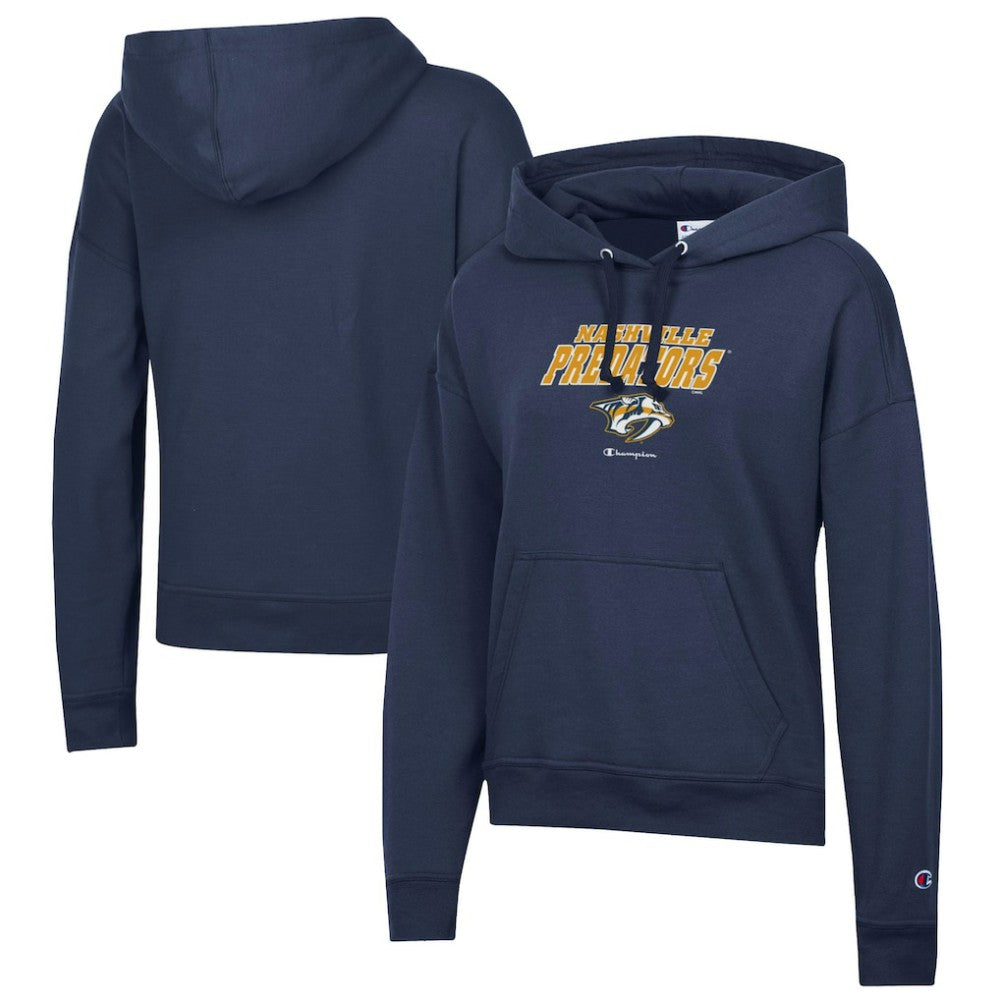 Nashville Predators Champion Women's Powerblend Fleece Pullover Hoodie - Navy | NHL on sale