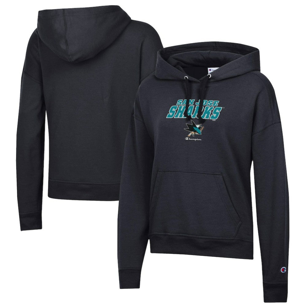 San Jose Sharks Champion Women's Powerblend Fleece Pullover Hoodie - Black | NHL on sale