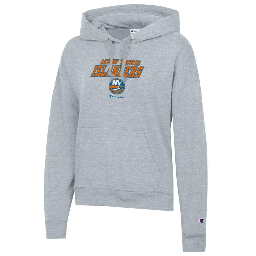 New York Islanders Champion Women's Powerblend Fleece Pullover Hoodie - Gray | NHL Clearance