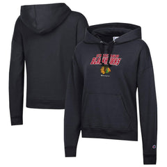 Chicago Blackhawks Champion Women's Powerblend Fleece Pullover Hoodie - Black | NHL discount