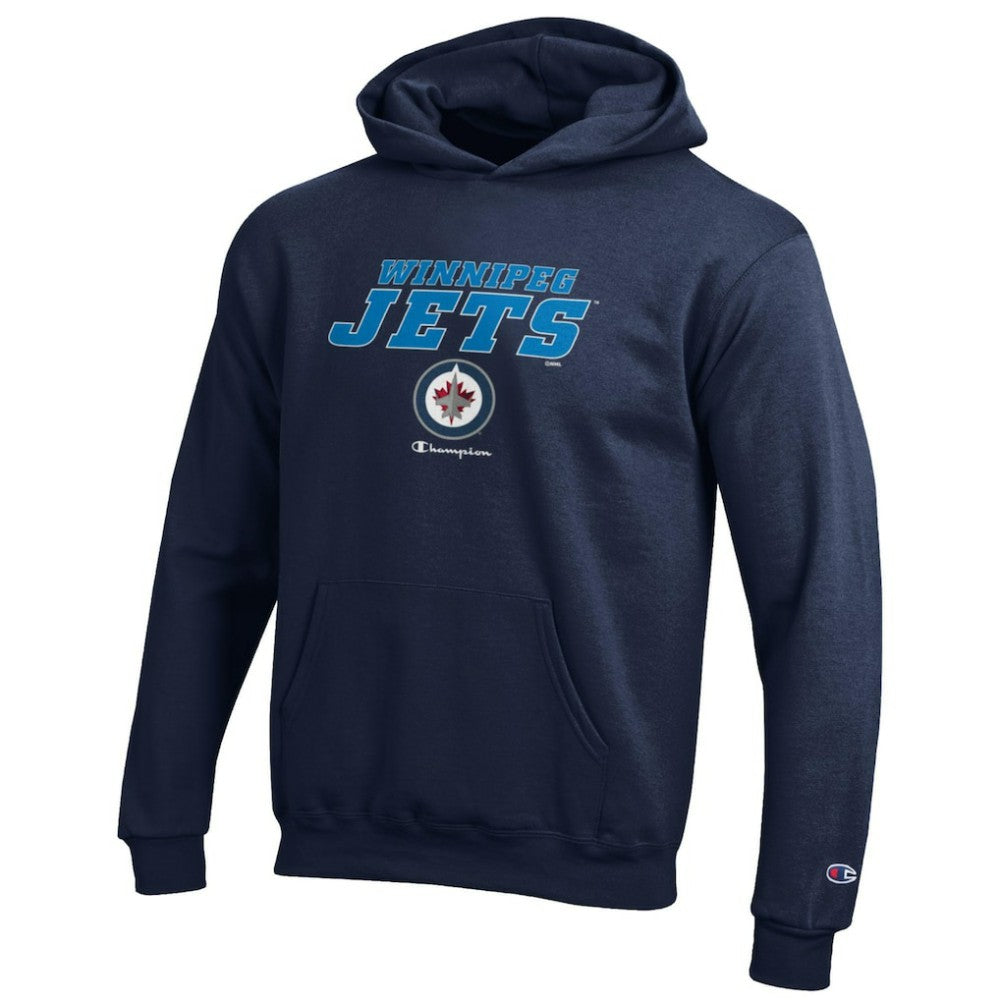 Winnipeg Jets Champion Youth Eco Powerblend Pullover Hoodie - Navy | NHL discount