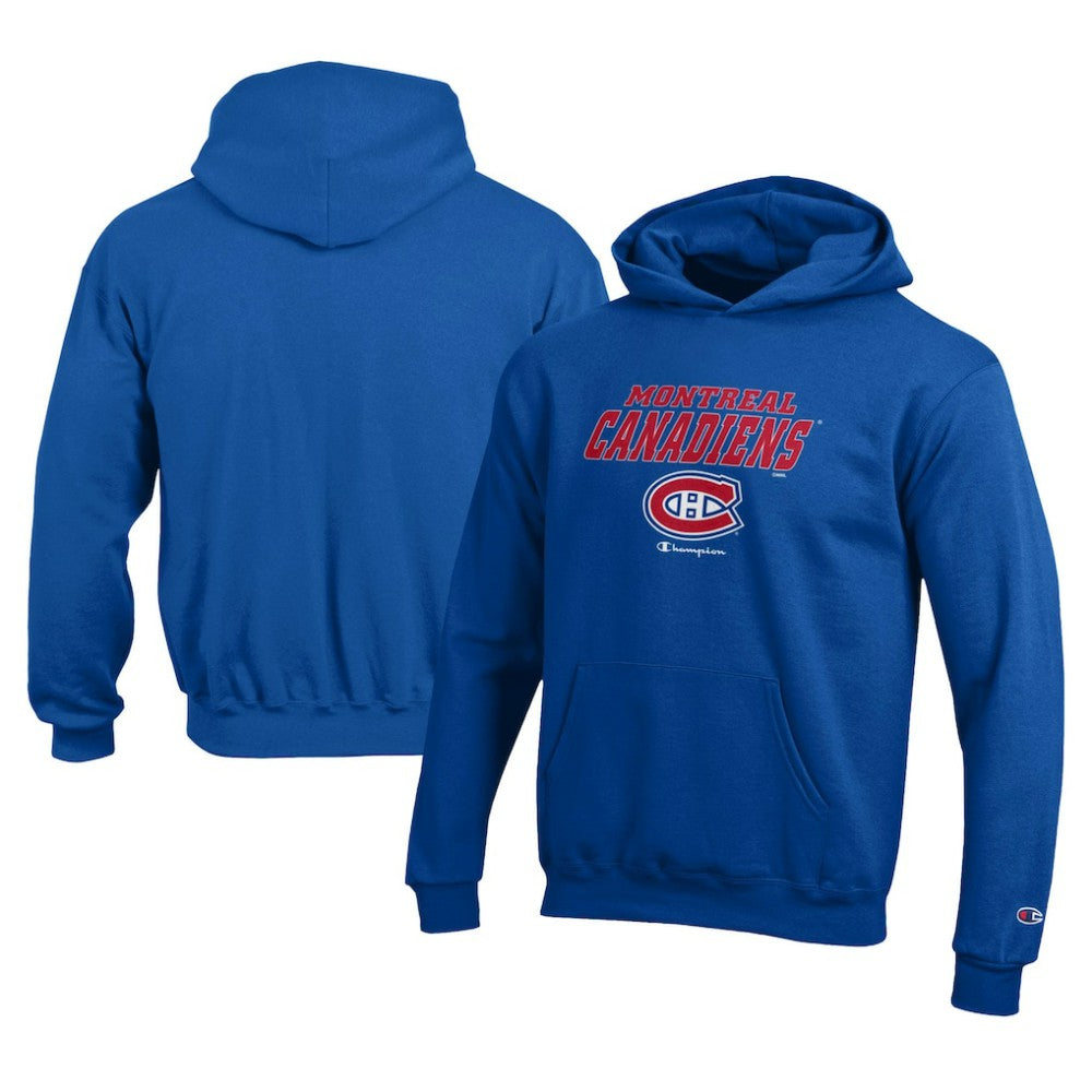 Montreal Canadiens Champion Youth Eco Powerblend Pullover Hoodie - Royal | NHL Clearance