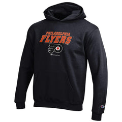 Philadelphia Flyers Champion Youth Eco Powerblend Pullover Hoodie - Black | NHL Clearance