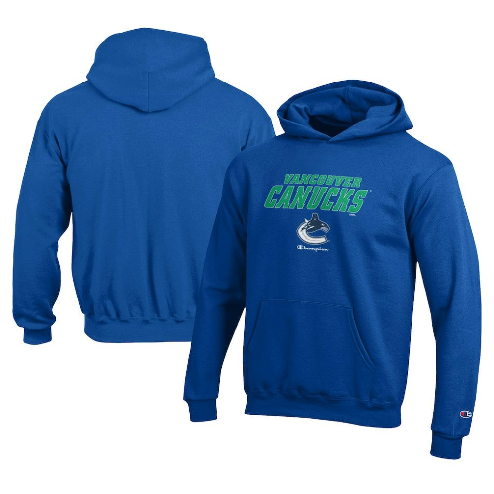 Vancouver Canucks Champion Youth Eco Powerblend Pullover Hoodie - Royal | NHL near me