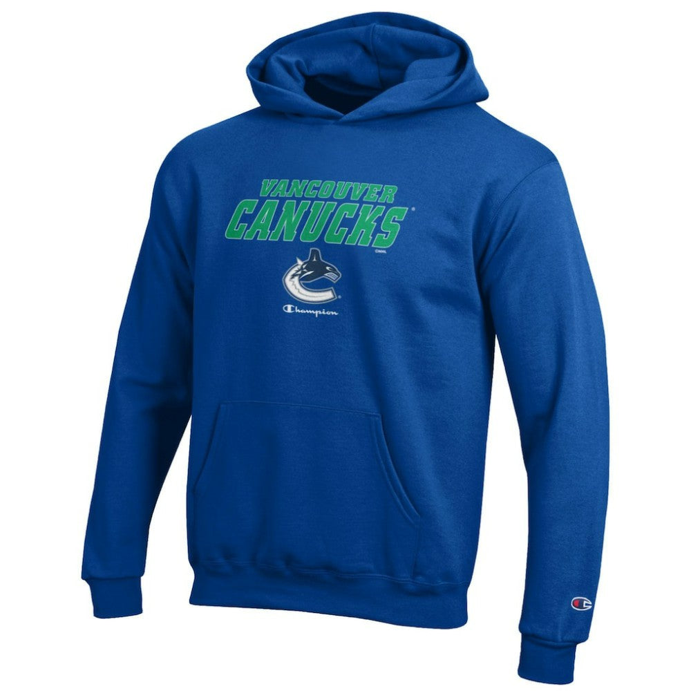 Vancouver Canucks Champion Youth Eco Powerblend Pullover Hoodie - Royal | NHL near me