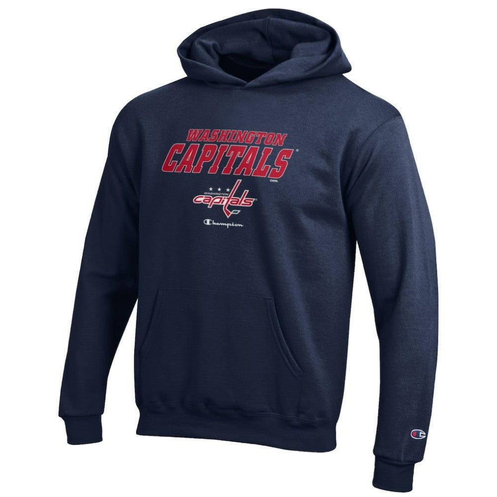 Washington Capitals Champion Youth Eco Powerblend Pullover Hoodie - Navy | NHL Clearance