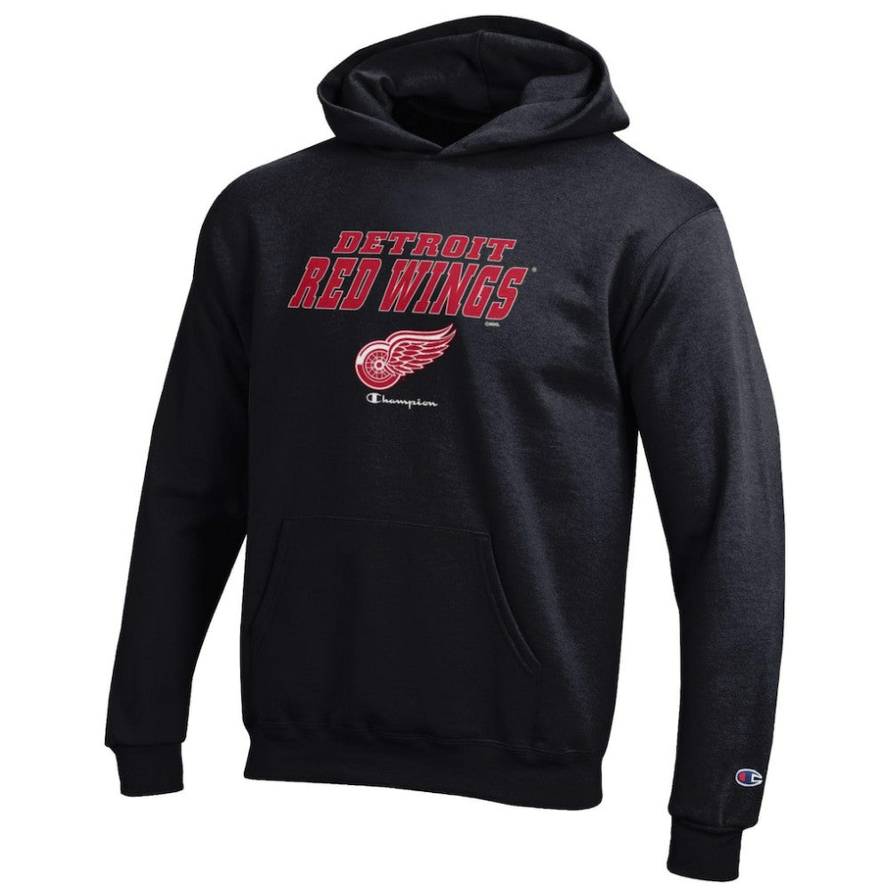 Detroit Red Wings Champion Youth Eco Powerblend Pullover Hoodie - Black | NHL near me