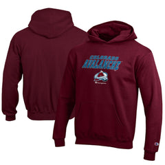 Colorado Avalanche Champion Youth Eco Powerblend Pullover Hoodie - Burgundy | NHL near me