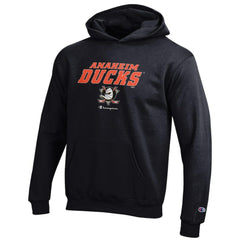Anaheim Ducks Champion Youth Eco Powerblend Pullover Hoodie - Black | NHL Clearance