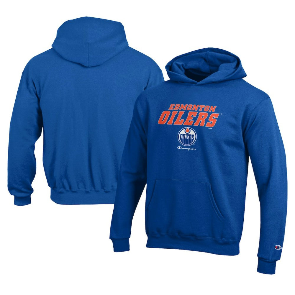 Edmonton Oilers Champion Youth Eco Powerblend Pullover Hoodie - Royal | NHL on sale