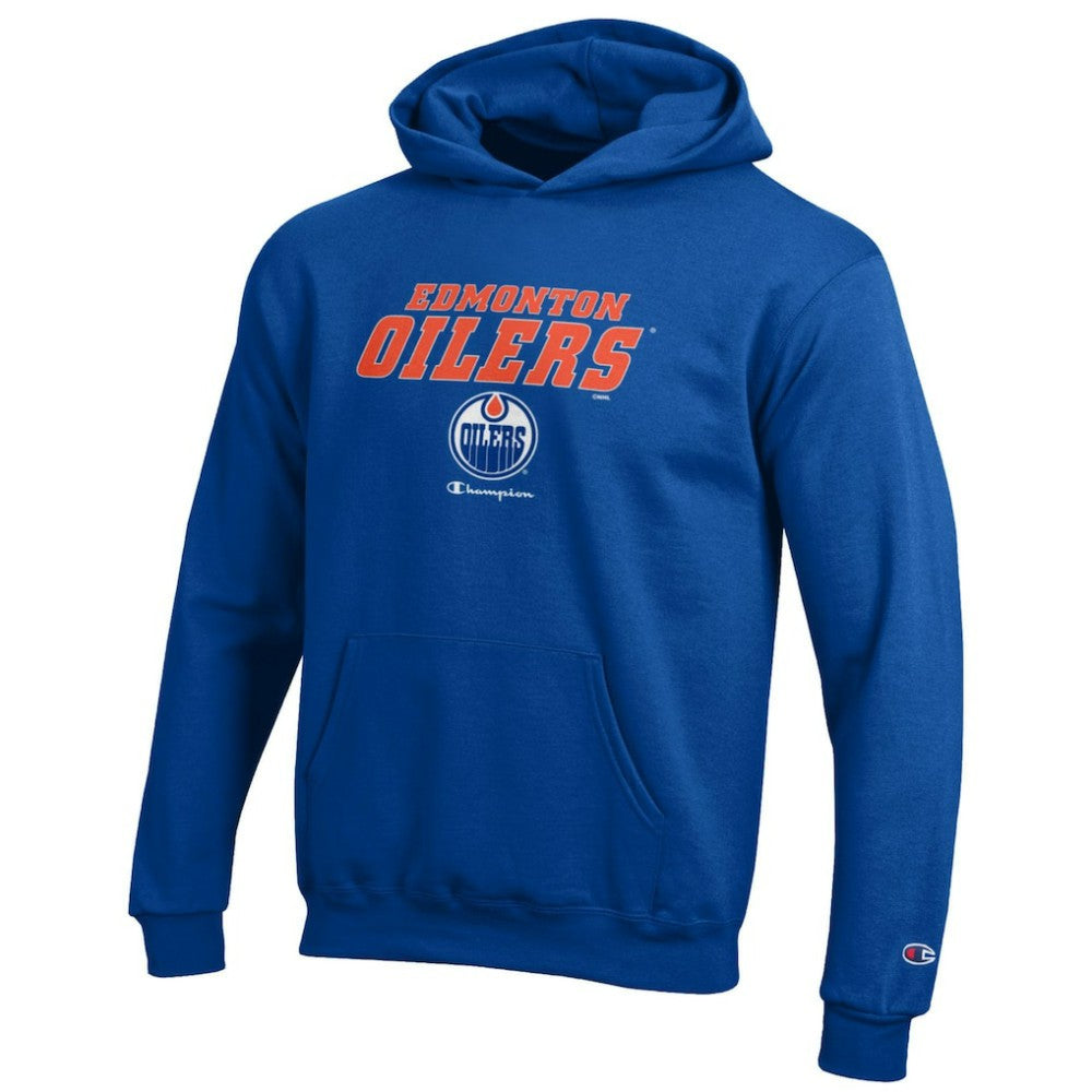 Edmonton Oilers Champion Youth Eco Powerblend Pullover Hoodie - Royal | NHL on sale
