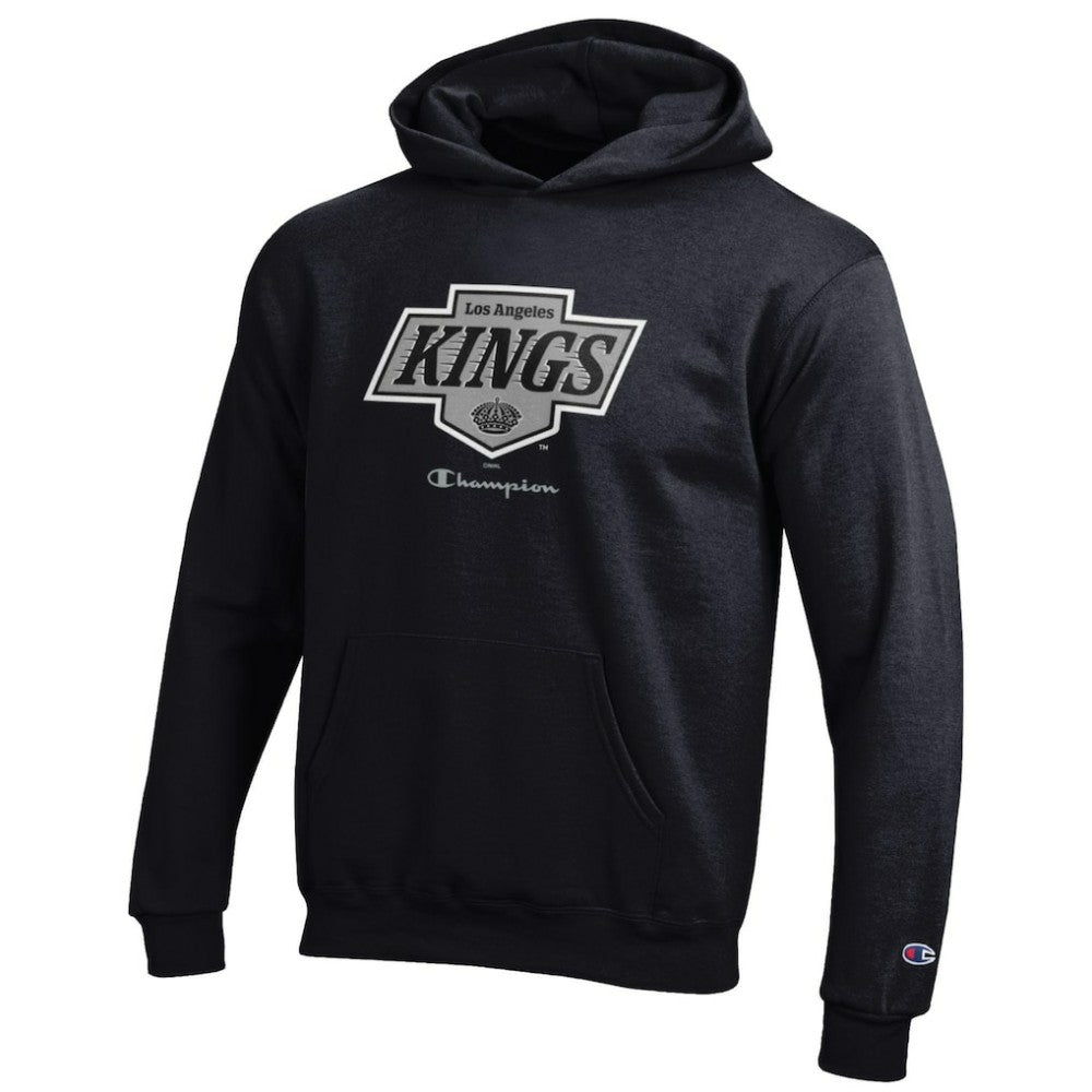 Los Angeles Kings Champion Youth Eco Powerblend Pullover Hoodie - Black | NHL Lifestyle