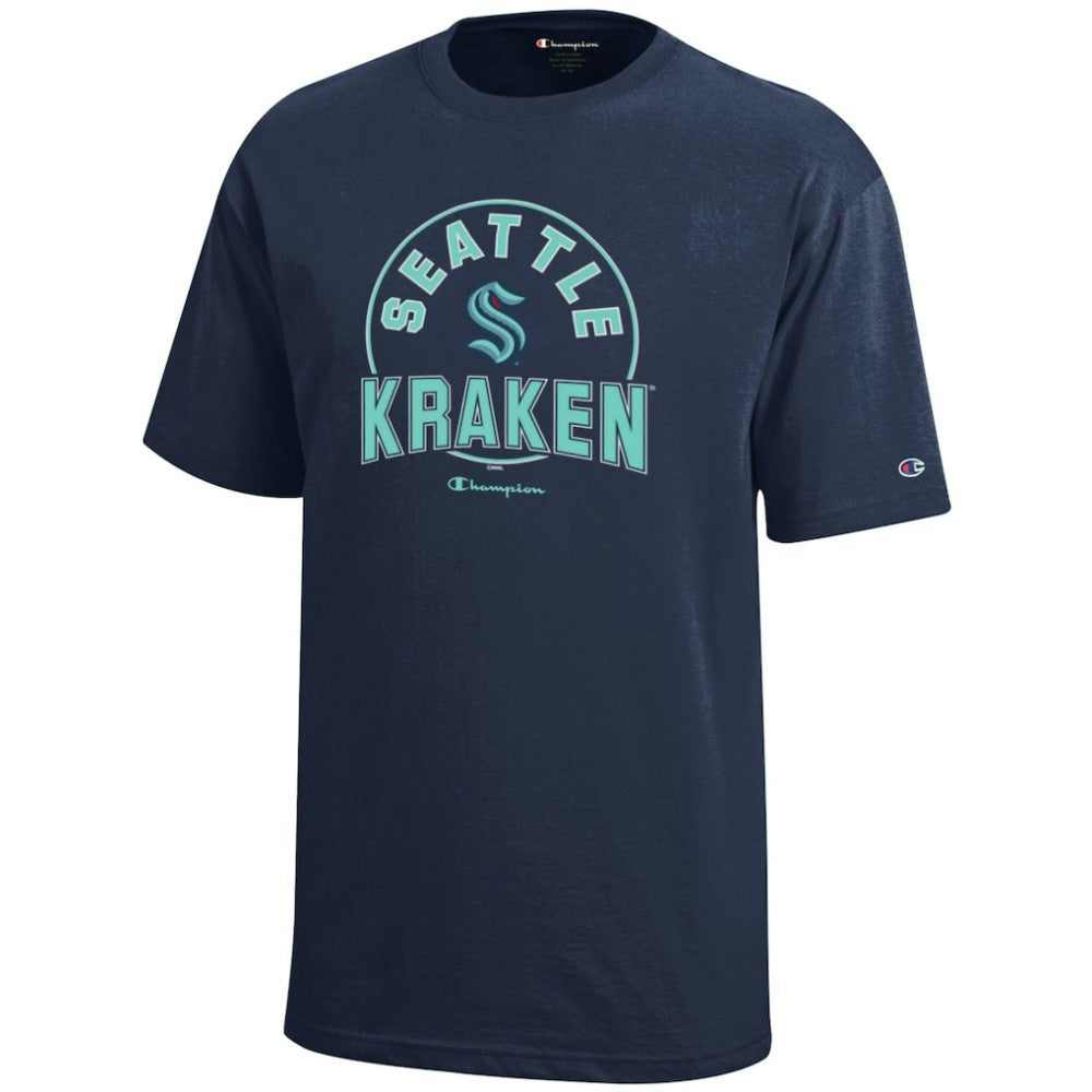 Seattle Kraken Champion Youth Jersey T-Shirt - Deep Sea Blue | NHL near me