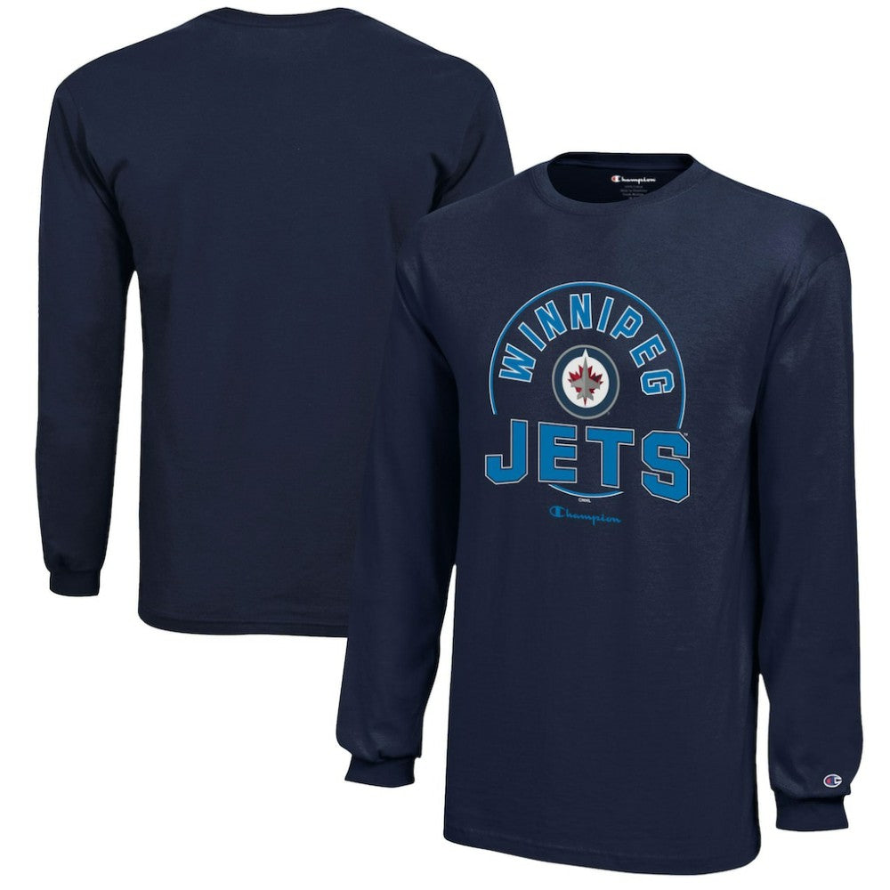 Winnipeg Jets Champion Youth Long-Sleeve Jersey T-Shirt - Navy | NHL near me