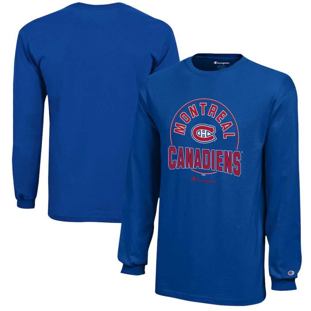 Montreal Canadiens Champion Youth Long-Sleeve Jersey T-Shirt - Royal | NHL near me