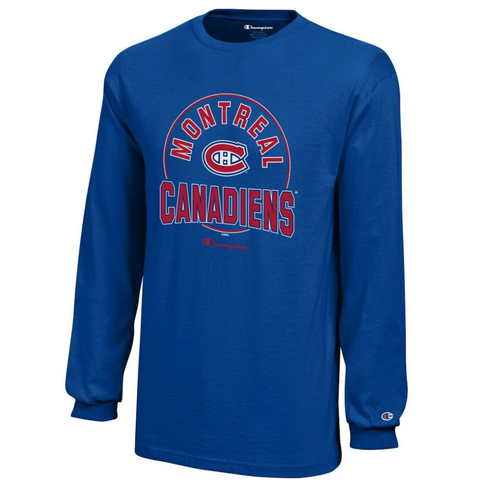 Montreal Canadiens Champion Youth Long-Sleeve Jersey T-Shirt - Royal | NHL near me