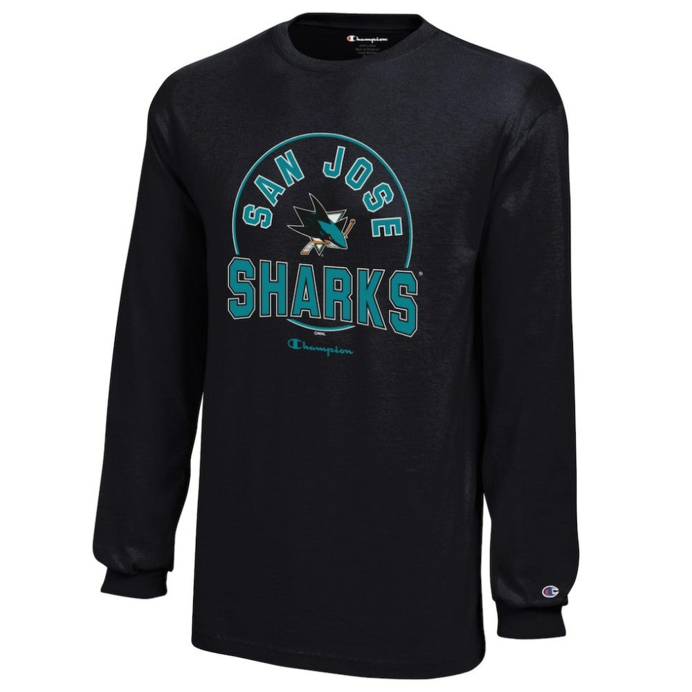 San Jose Sharks Champion Youth Long-Sleeve Jersey T-Shirt - Black | NHL near me