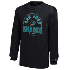 San Jose Sharks Champion Youth Long-Sleeve Jersey T-Shirt - Black | NHL near me