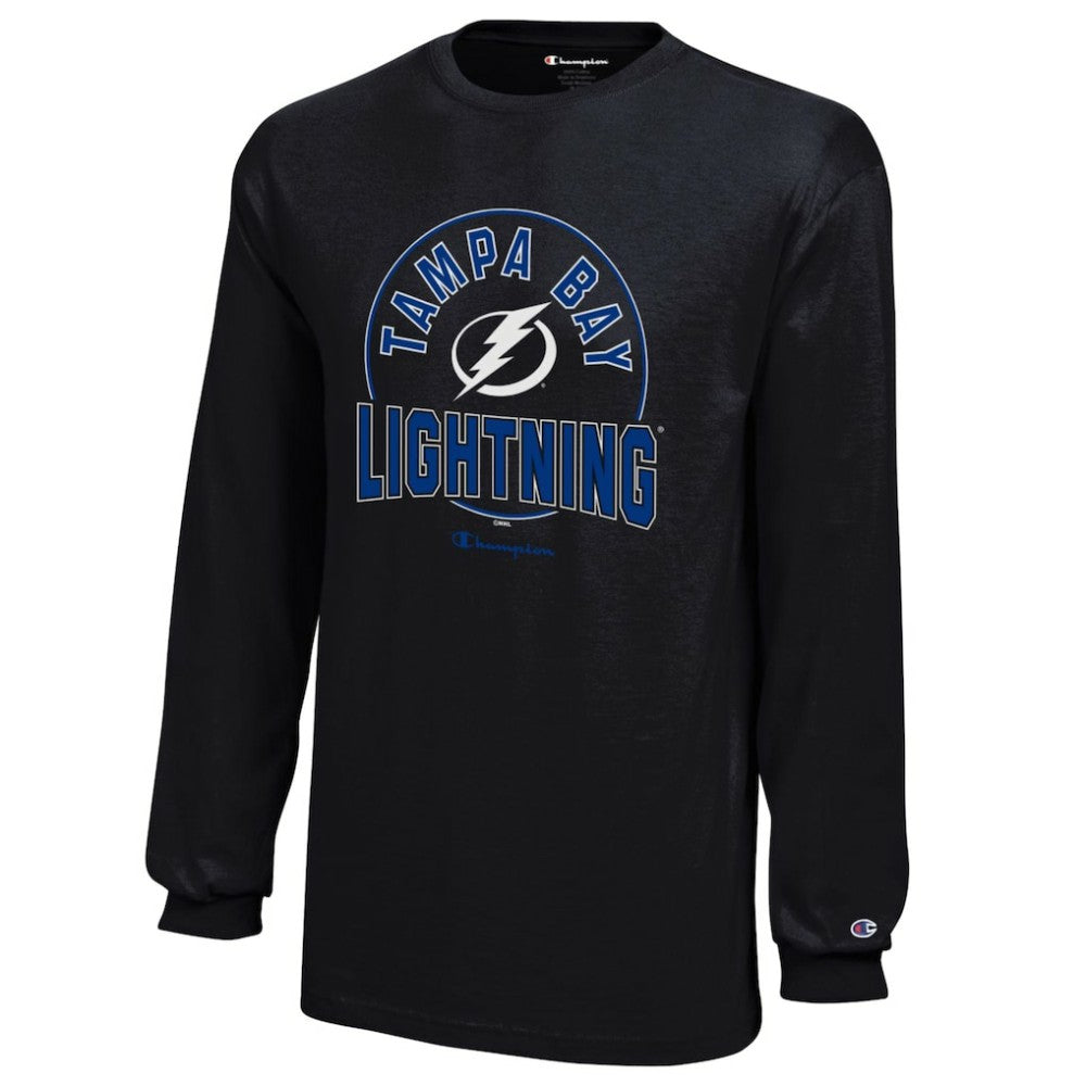 Tampa Bay Lightning Champion Youth Long-Sleeve Jersey T-Shirt - Black | NHL Clearance