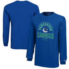 Vancouver Canucks Champion Youth Long-Sleeve Jersey T-Shirt - Royal | NHL Lifestyle
