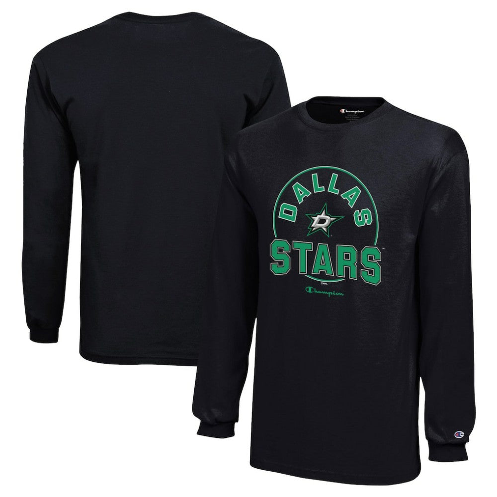 Dallas Stars Champion Youth Long-Sleeve Jersey T-Shirt - Black | NHL Lifestyle