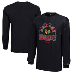 Chicago Blackhawks Champion Youth Long-Sleeve Jersey T-Shirt - Black | NHL online