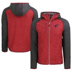 Arizona Cardinals Cutter & Buck Americana Mainsail Full-Zip Hooded Jacket - Heather Cardinal/Heather Charcoal - NFL