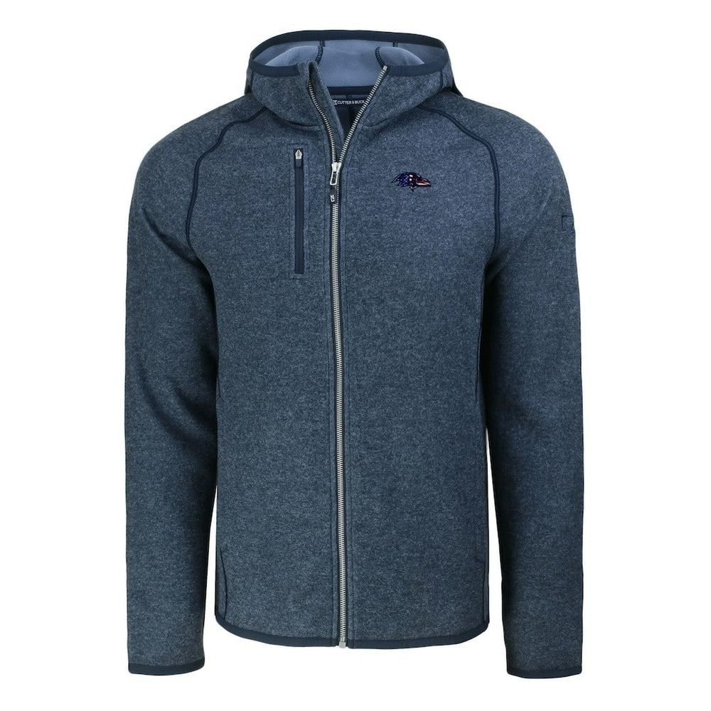 Baltimore Ravens Cutter & Buck Americana Mainsail Full-Zip Hooded Jacket - Heather Navy - NFL
