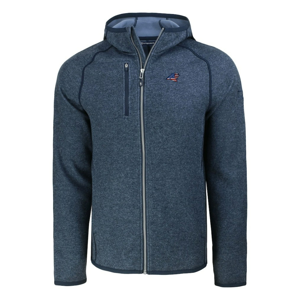 Carolina Panthers Cutter & Buck Americana Mainsail Full-Zip Hooded Jacket - Heather Navy - NFL