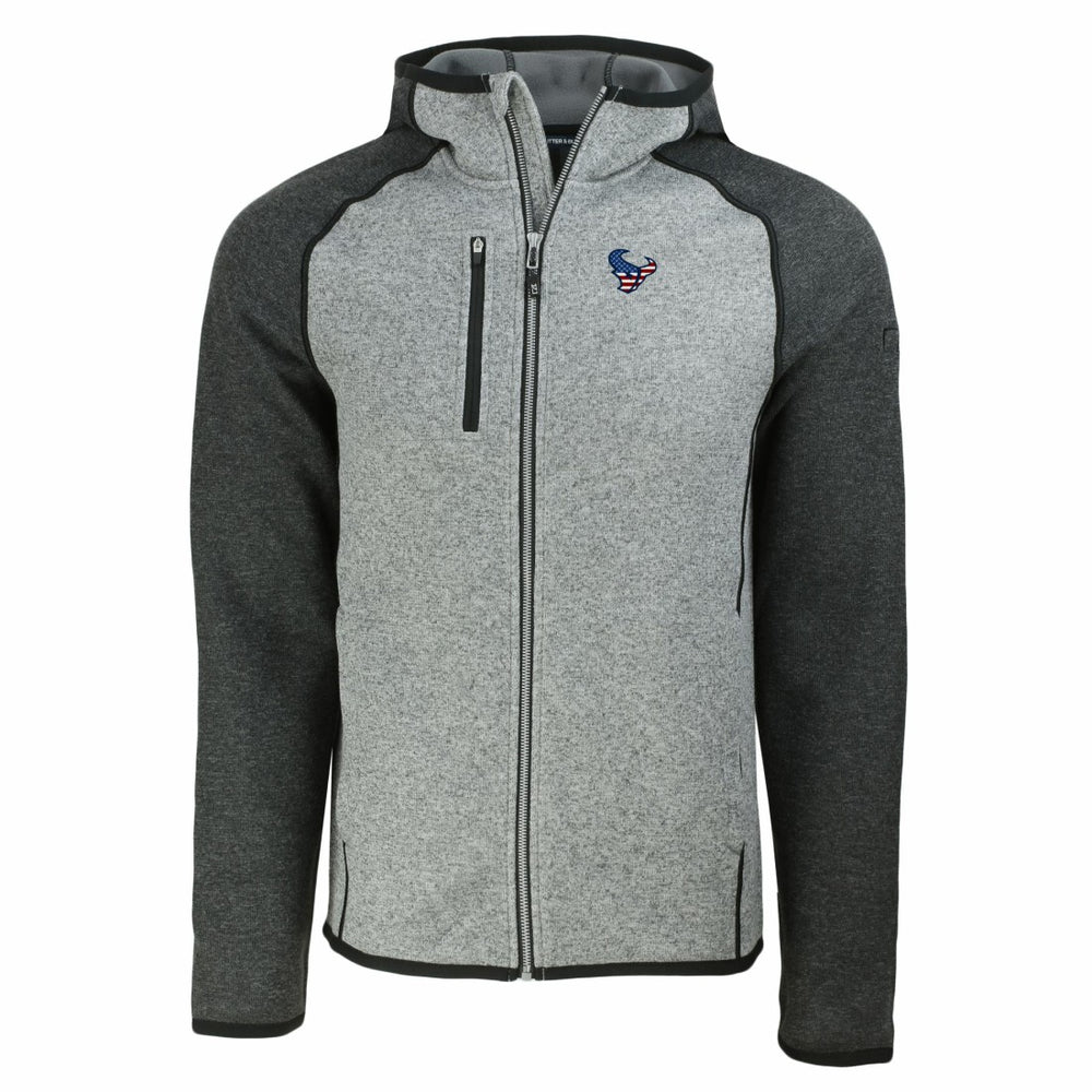 Houston Texans Cutter & Buck Americana Mainsail Full-Zip Hooded Jacket - Heather Gray/Heather Charcoal - NFL
