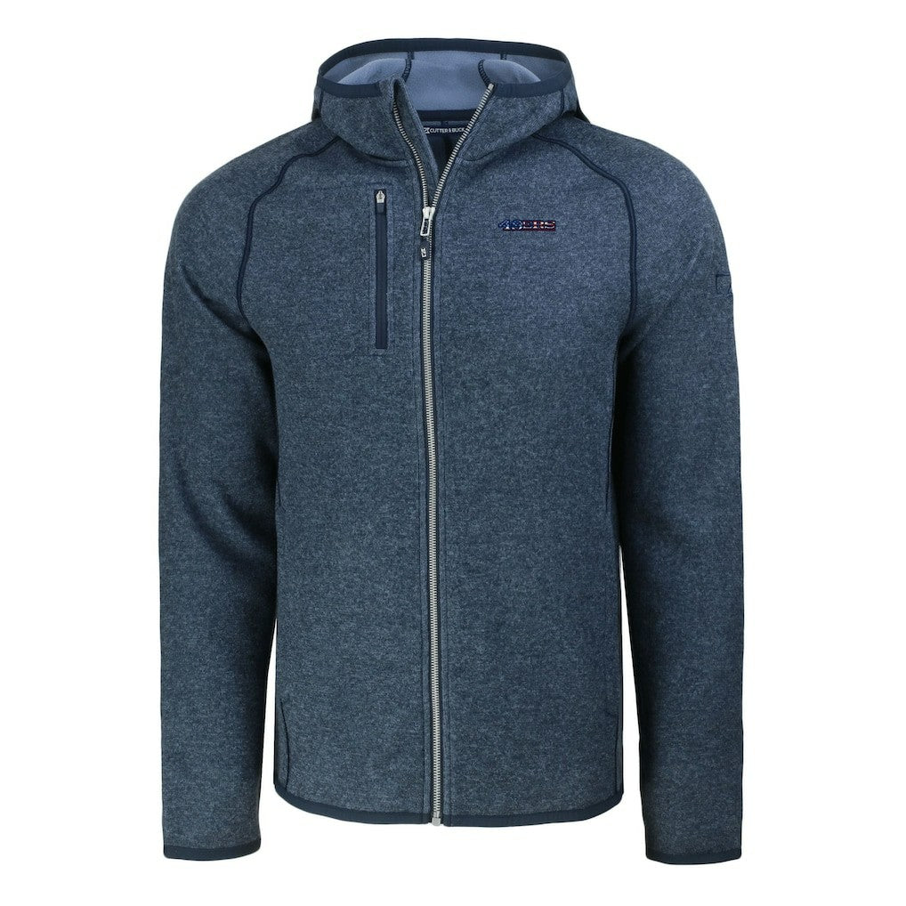 San Francisco 49ers Cutter & Buck Americana Mainsail Full-Zip Hooded Jacket - Heather Navy - NFL