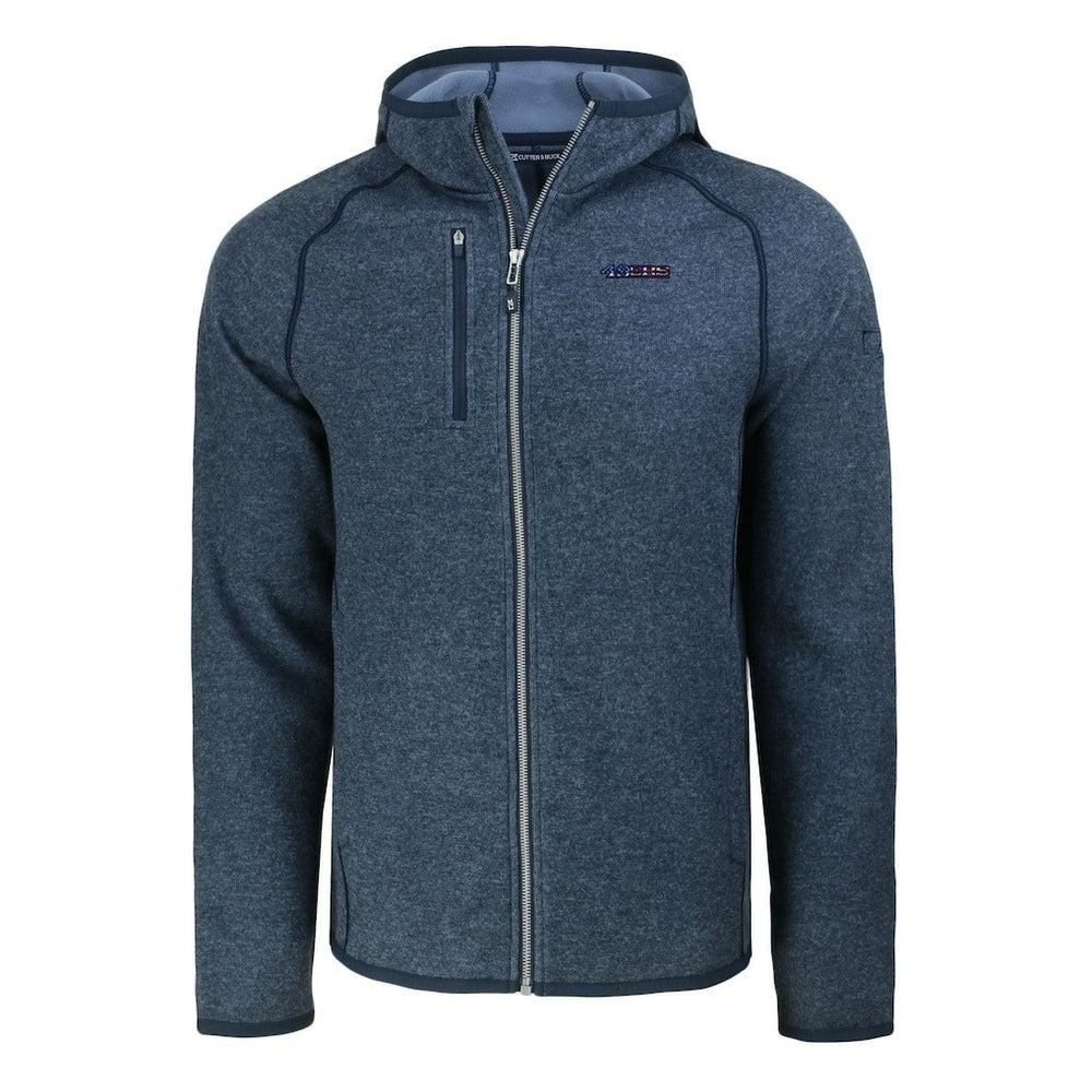 San Francisco 49ers Cutter & Buck Americana Mainsail Full-Zip Hooded Jacket - Heather Navy - NFL