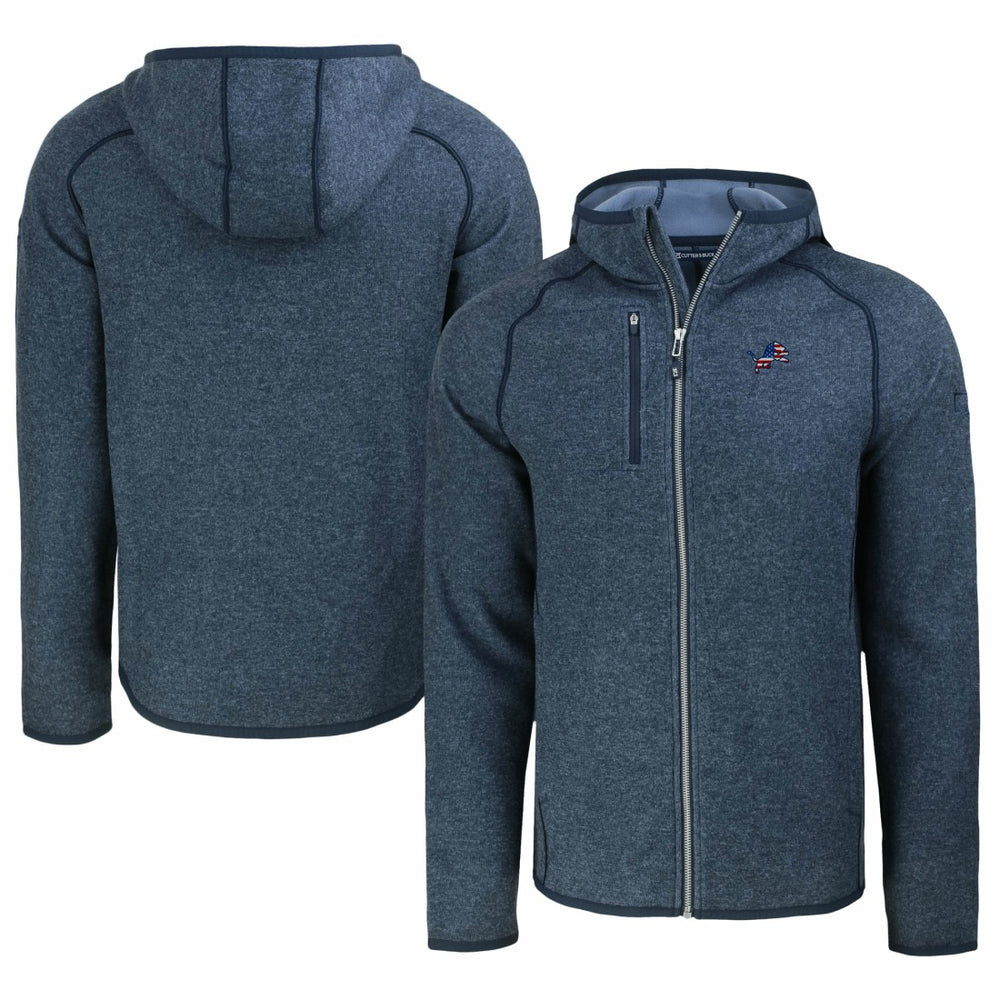 Detroit Lions Cutter & Buck Americana Mainsail Full-Zip Hooded Jacket - Heather Navy - NFL
