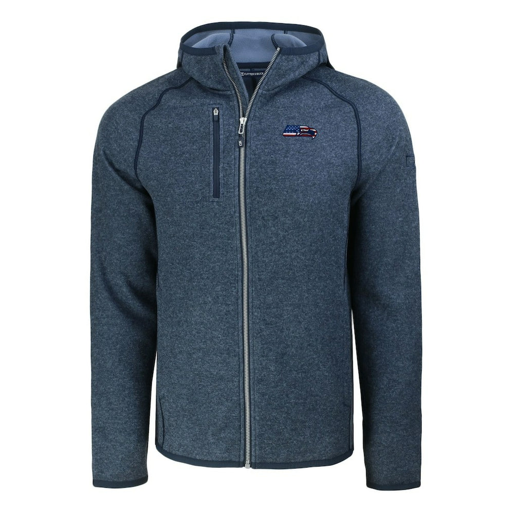 Seattle Seahawks Cutter & Buck Americana Mainsail Full-Zip Hooded Jacket - Heather College Navy - NFL