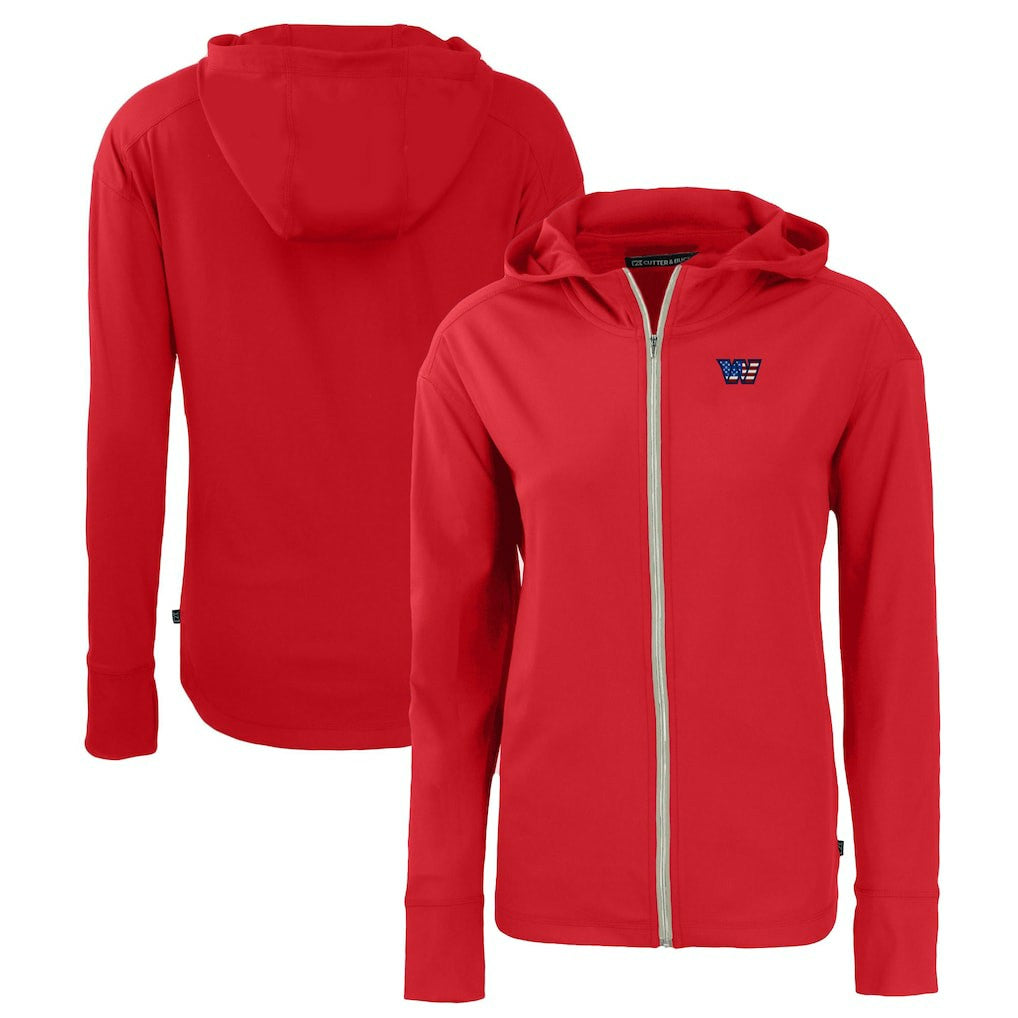Washington Commanders Cutter & Buck Women's Daybreak Eco Recycled Full-Zip Hoodie - Red - NFL