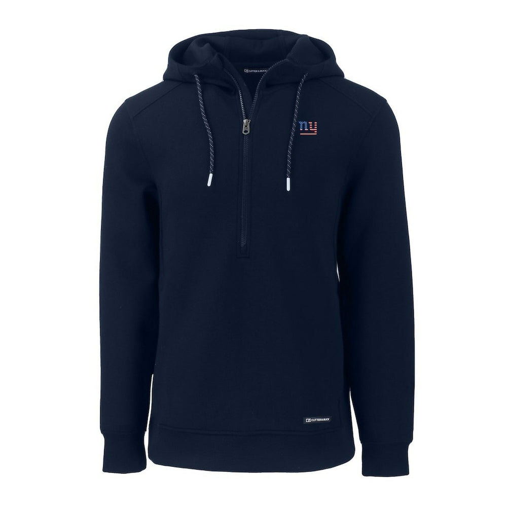 New York Giants Cutter & Buck Americana Roam Eco Half-Zip Recycled Pullover Hoodie - Navy - NFL
