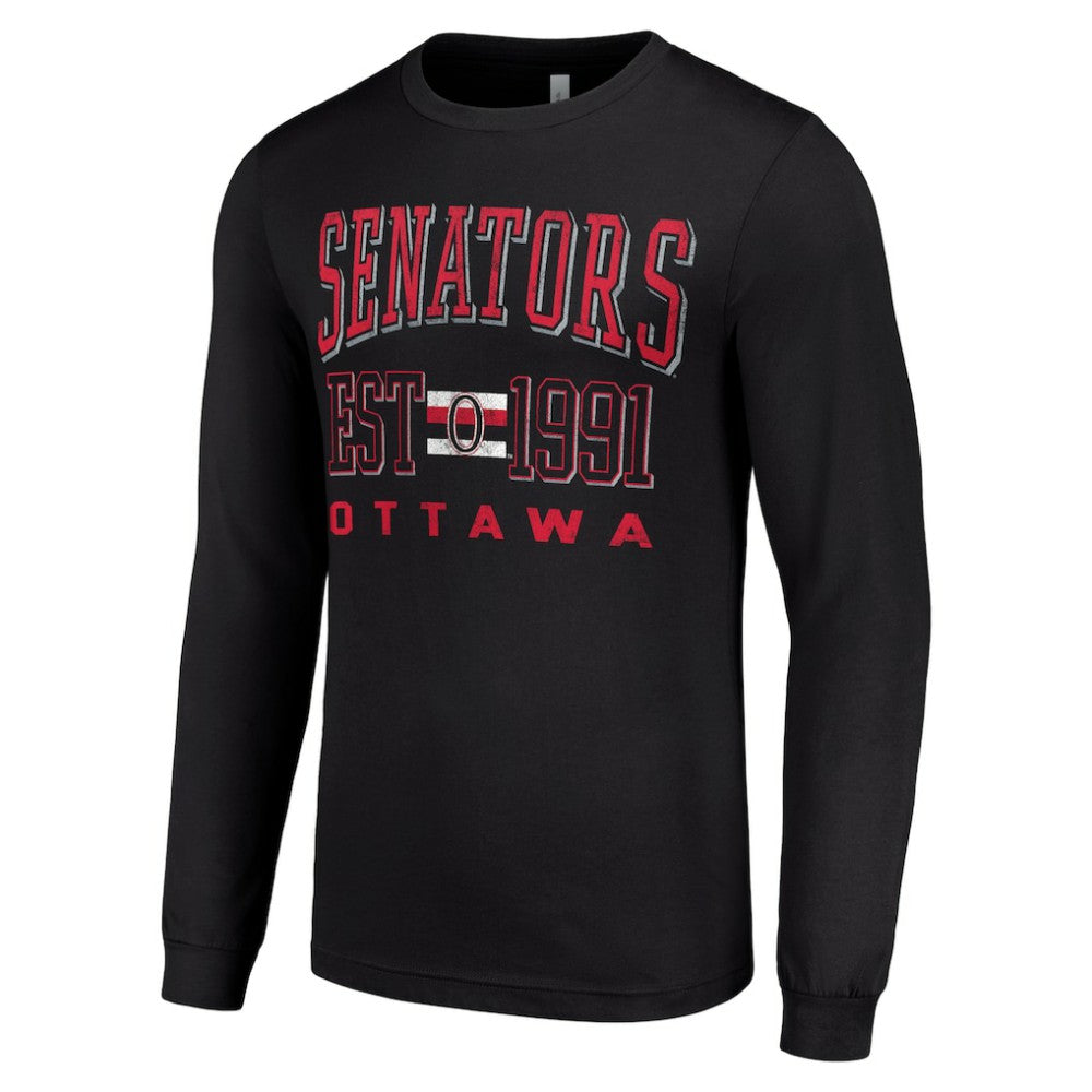 Ottawa Senators Starter Retro Graphic Long Sleeve Crew T-Shirt - Black | NHL near me